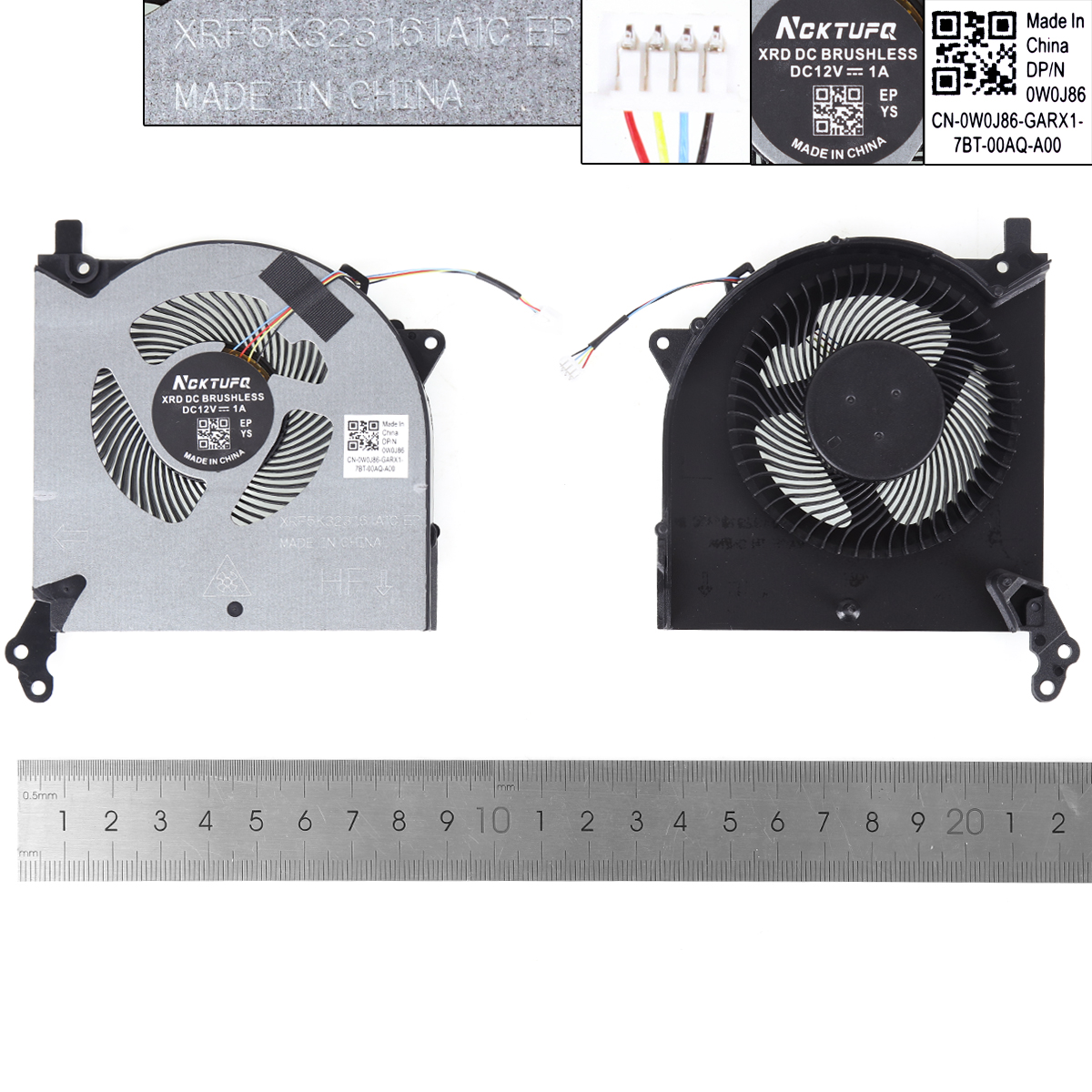 Picture of New Replacement CPU Cooling Fan For LENOVO 2020 R7000 Y550-15 Y7000P GPU 12V，（High copy）. N/A Layout